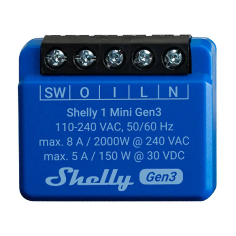 Shelly 1 Mini Gen3 Controller, WiFi/Bluetooth
